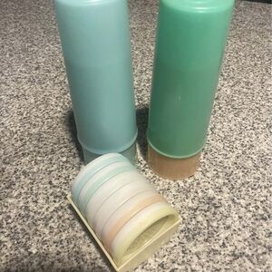 Vintage Tupperware Tumblers And Coaster Sets